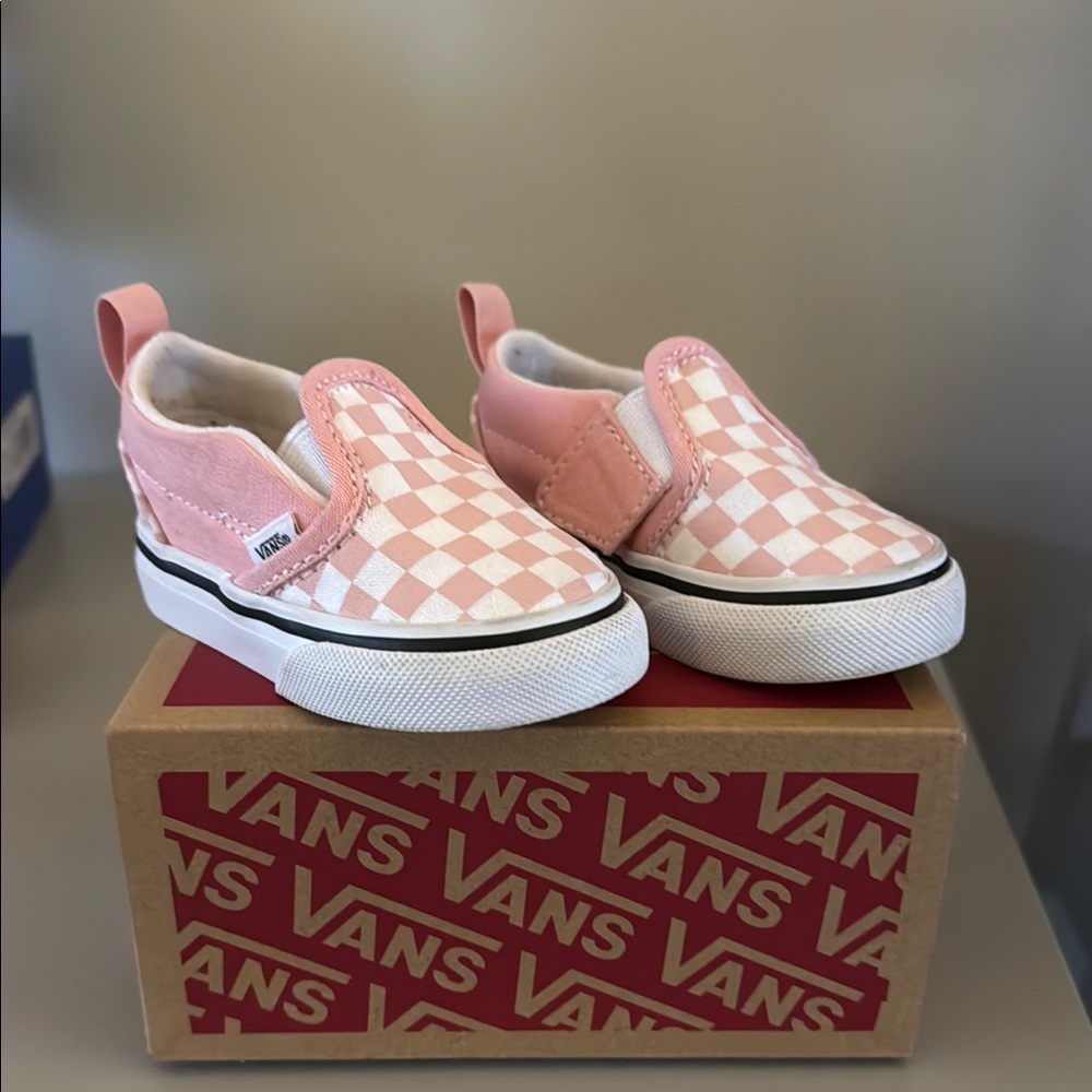 Vans Pink and White Checkered Sneakers